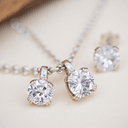 Diamond pendant earing set